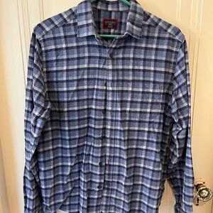 UNTUCKit Blue Plaid Casual Button Down Shirt